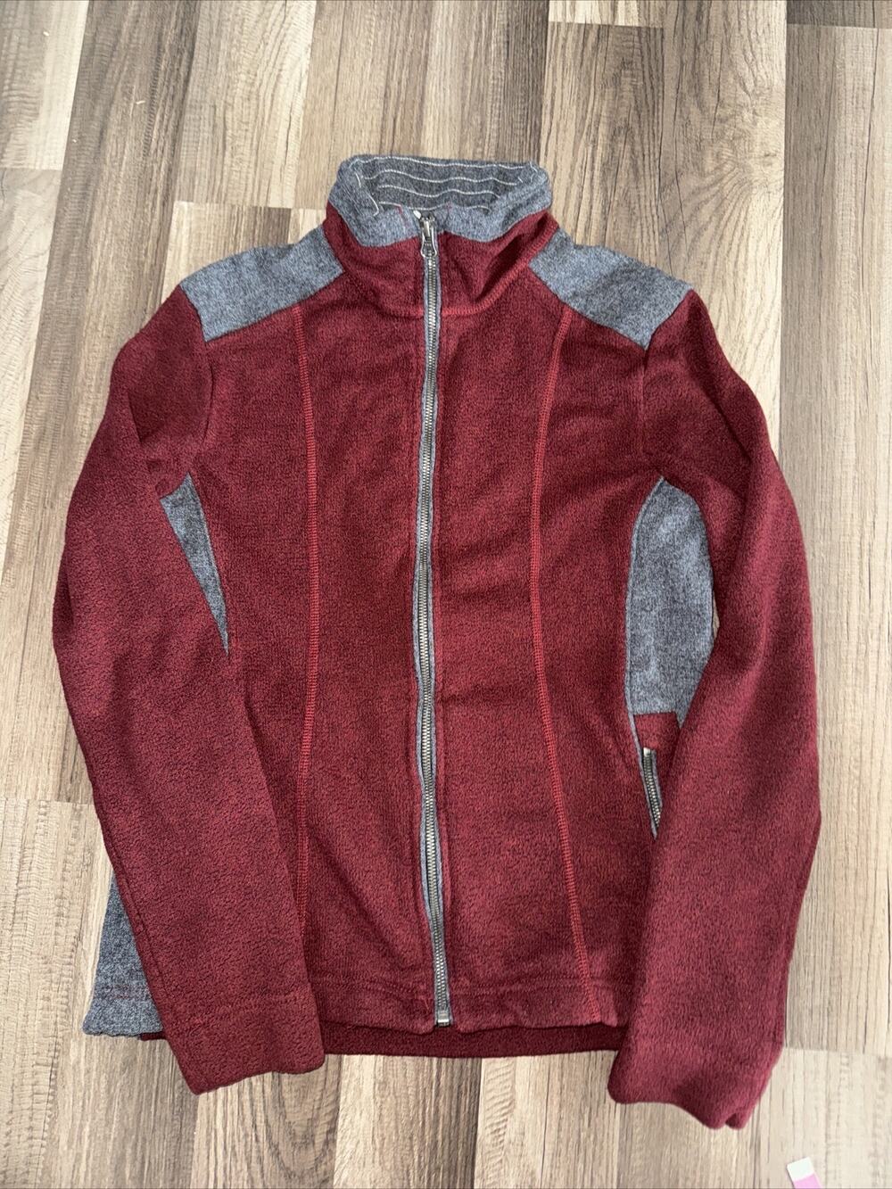 Women’s Kuhl Full Zip Tech Jacket Maroon And Grey Medium 18x24